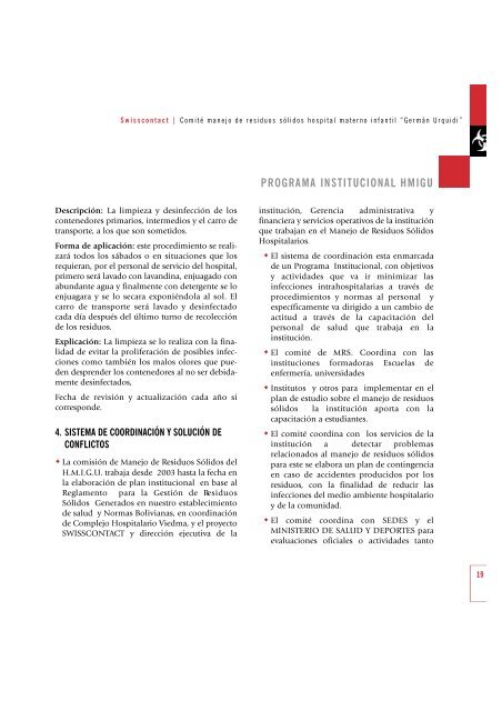 Programa Institucional para la Gestión de Residuos ... - swisscontact