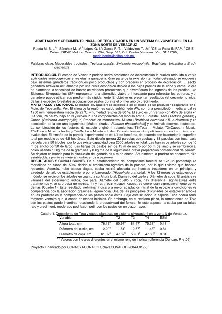 Plantaciones Forestales - Reuniones Nacionales de Investigación e ...