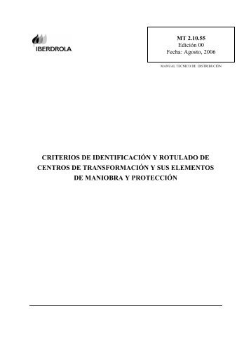 criterios de identificación y rotulado de centros de transformación y ...