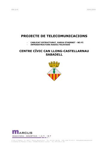 PROJECTE DE TELECOMUNICACIONS - Ajuntament de Sabadell