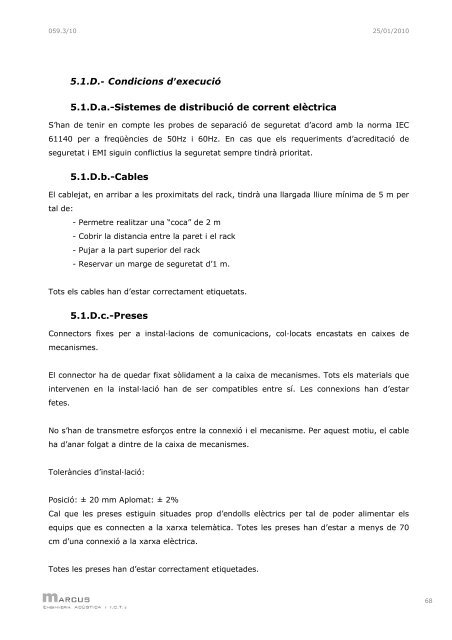 PROJECTE DE TELECOMUNICACIONS - Ajuntament de Sabadell