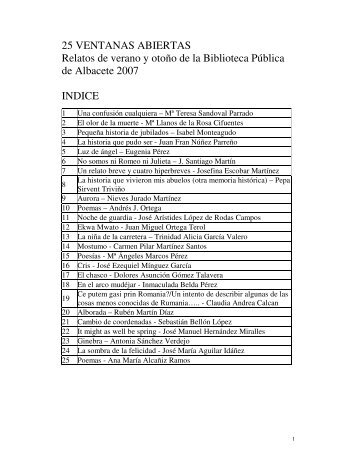 25 VENTANAS ABIERTAS Relatos de verano y otoño de la ...