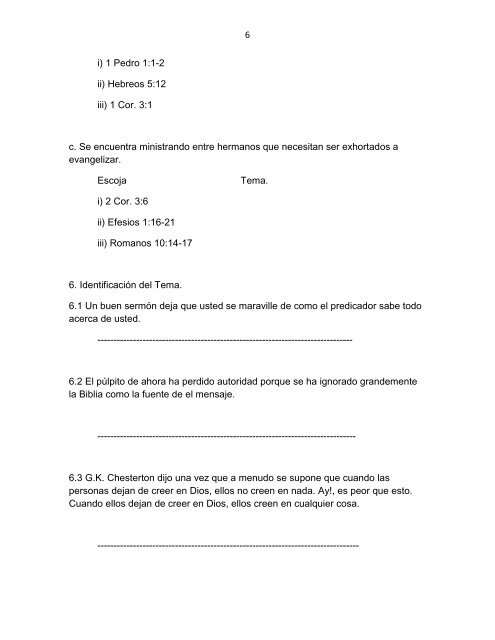 Los oyentes y la elección del texto - Iglesia Cristiana Cimiento Estable