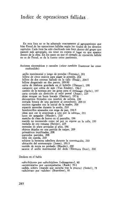 Volumen VI – Psicopatología de la vida cotidiana (1901