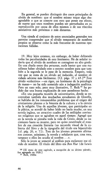 Volumen VI – Psicopatología de la vida cotidiana (1901