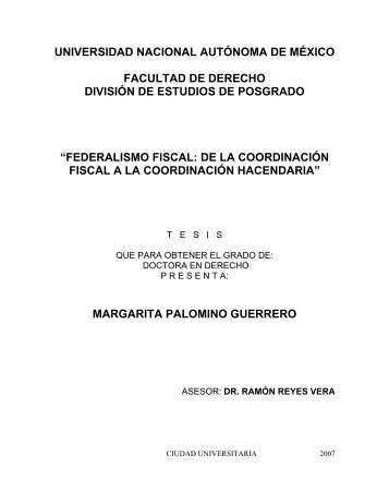 "Federalismo Fiscal: de la Coordinación Fiscal a la Coordinación ...