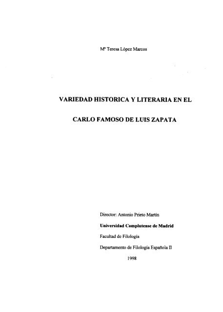 variedad historica y literaria en el carlo famoso - Biblioteca de la ...
