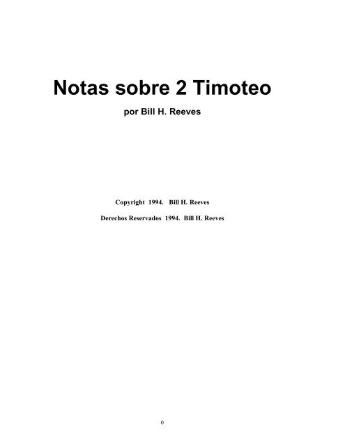 Notas Sobre 2 Timoteo Valente Rodriguez Notas Sobre 2 Timoteo Valente Rodriguez