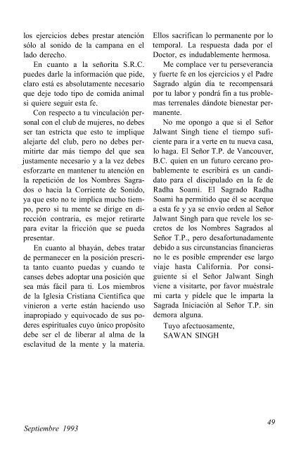 Revista Sant Bani - Volumen 7, Número 2. Sept ... - Sant Bani Ashram