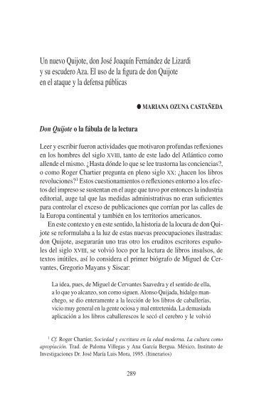 Un nuevo Quijote, don José Joaquín Fernández de Lizardi y su ...