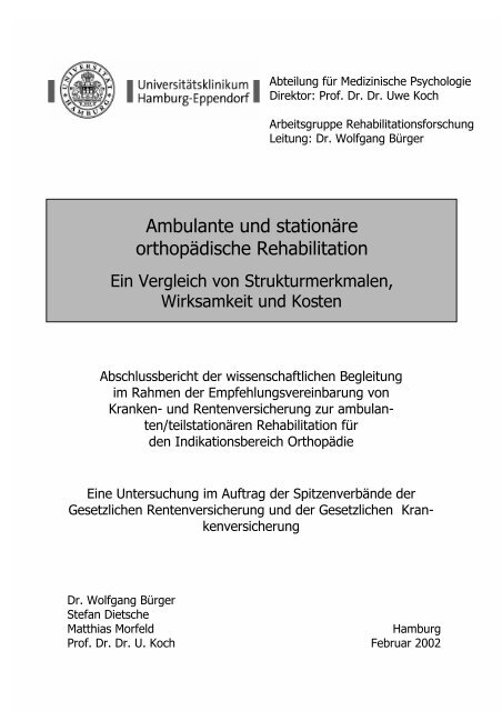 Ambulante und stationäre orthopädische Rehabilitation