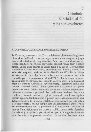 Chimbote: El Estado patrón y los nuevos obreros - ACUEDI