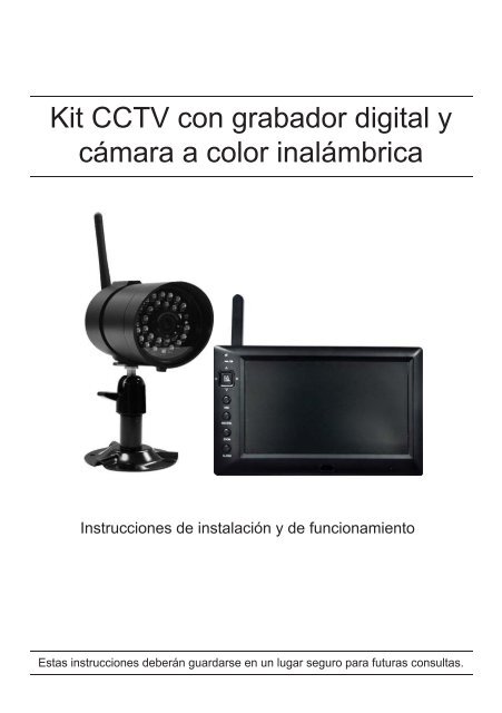 Kit CCTV con grabador digital y cámara a color inalámbrica - Chacon