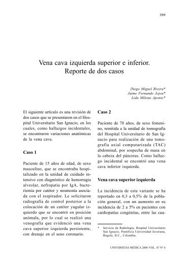 Vena cava izquierda superior e inferior. Reporte de dos casos