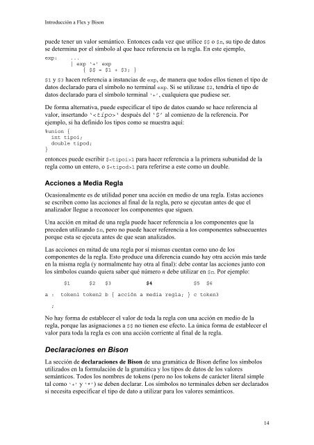 Introducción a Flex y Bison - Universidad de Zaragoza