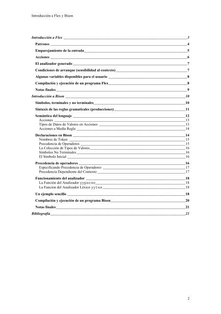 Introducción a Flex y Bison - Universidad de Zaragoza