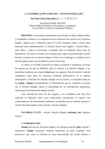 Dra.Electra Peluffo Emparejamiento Cor-Int.Delgado 1/1 LA ...