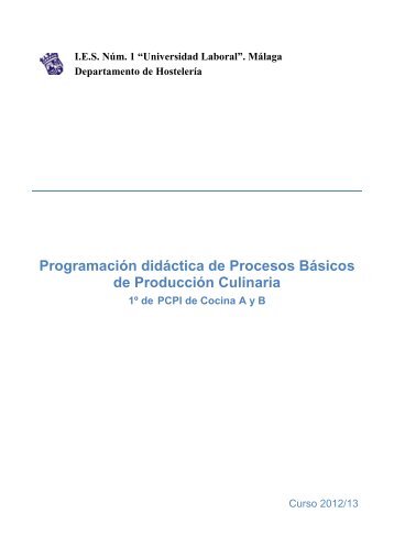 Procesos Básicos de Producción Culinaria - Universidad Laboral de ...