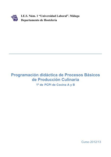 Procesos Básicos de Producción Culinaria - Universidad Laboral de ...