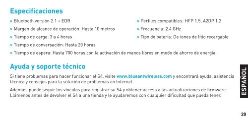 S4 GUÍA DEL USUARIO - BlueAnt Wireless