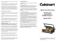 Manual de instrucciones Plancha para emparedados ... - Cuisinart