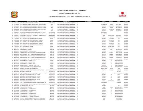 Mobiliario Y Equipo 01 De Enero De 00 Al 30 De Torreon