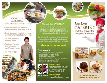 Servicios de Catering - san luis bakery