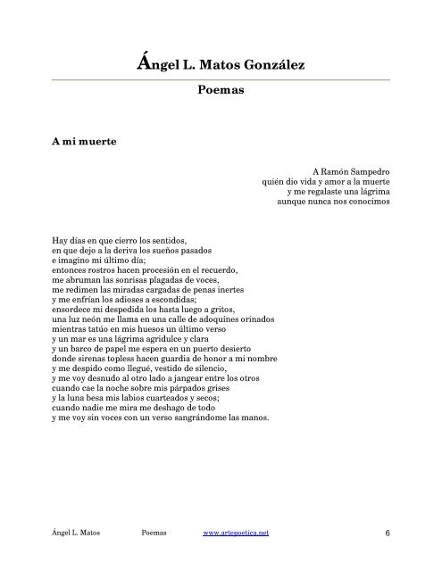Poemas de Ángel L. Matos - Rostros y Versos