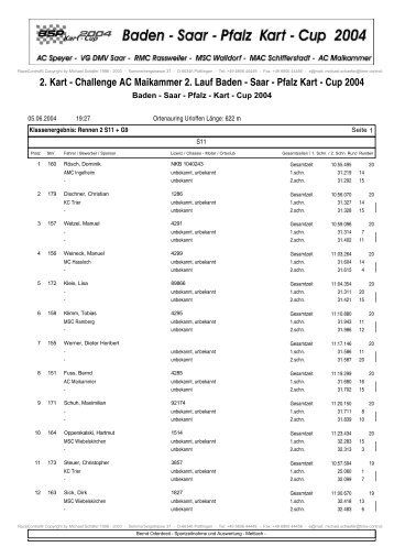 Challenge AC Maikammer 2. Lauf Baden - Saar - Pfalz Kart - Cup ...