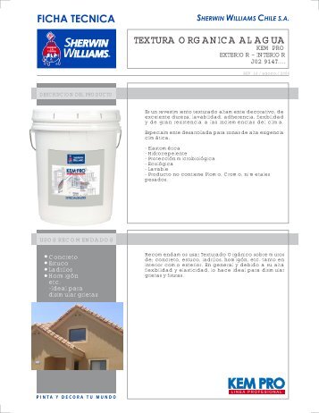 TEXTURA ORGANICA AL AGUA - Sherwin Williams