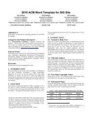 2010 ACM Word Template for SIG Site