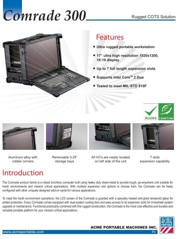 Comrade 300 Datasheet - ACME - Portable Computer GmbH