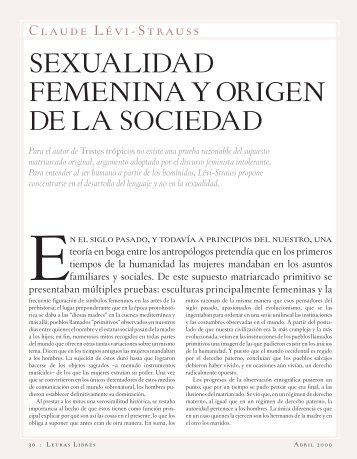 sexualidad femenina y origen de la sociedad - Letras Libres
