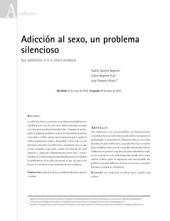 Adicción al sexo, un problema silencioso - Universidad Cooperativa ...