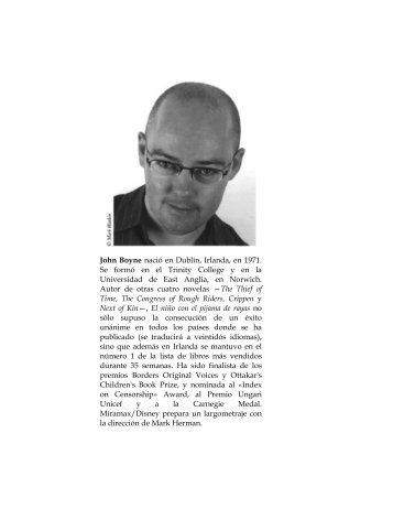 John Boyne nació en Dublín, Irlanda, - IES Casas Viejas
