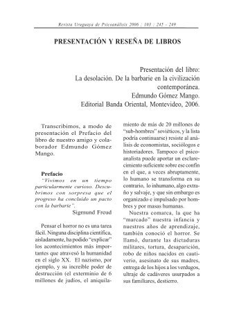 La desolación. De la barbarie en la civilización contemporánea ...