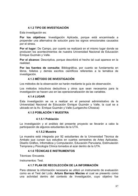 nivel del estrés laboral y parón de conducta en los empleados de la ...