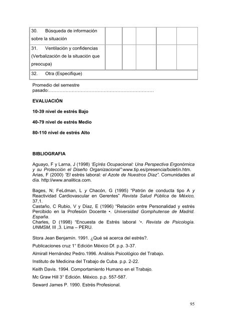 nivel del estrés laboral y parón de conducta en los empleados de la ...