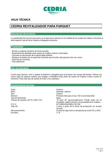 Descargar Ficha Técnica - Cedria