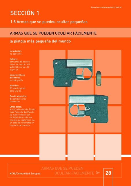 compendio de armas de fuego disimuladas 2003