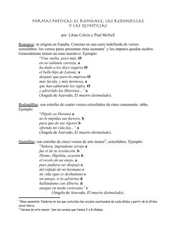 Formas poéticas: El romance, las redondillas y las quintillas