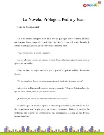 La Novela: Prólogo a Pedro y Juan