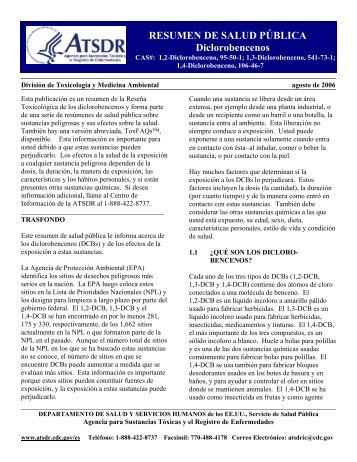 ATSDR - Resumen de Salud Pública: Diclorobencenos