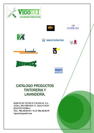 CATÁLOGO PRODUCTOS TINTORERIA Y LAVANDERÍA.