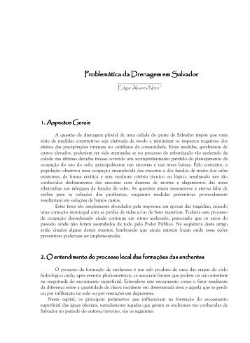 Problemática da Drenagem em Salvador Problemática da ...