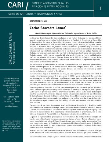 C S L Carlos Saavedra Lamas* - Consejo Argentino para las ...