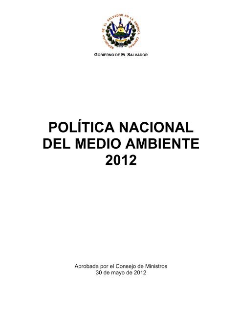 POLÍTICA NACIONAL DEL MEDIO AMBIENTE 2012 - Ministerio de ...