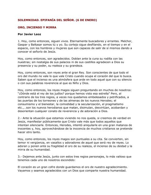 Oro, incienso y mirra. (PDF) - Homiletica.org