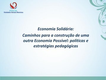 Ecosol e Educação - Sites Marista