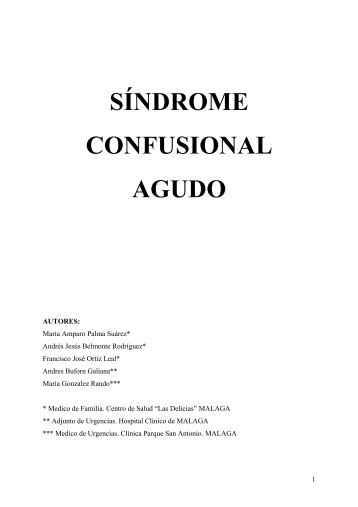 SÍNDROME CONFUSIONAL AGUDO